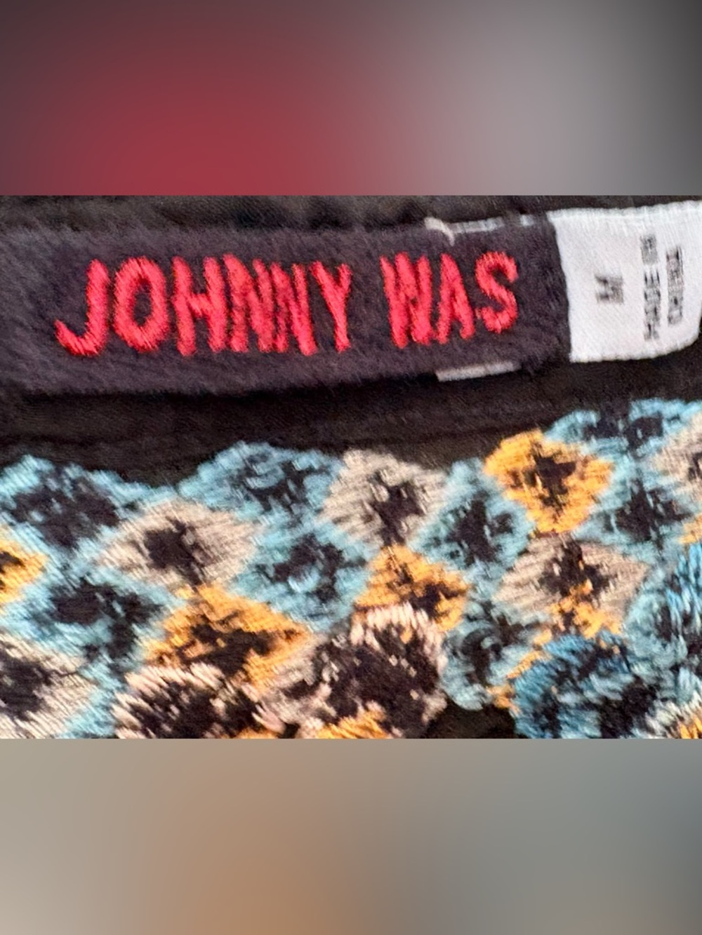 Johnny Was Black Floral Embroidered V-Neck Tunic, medium - Picture 2 of 7